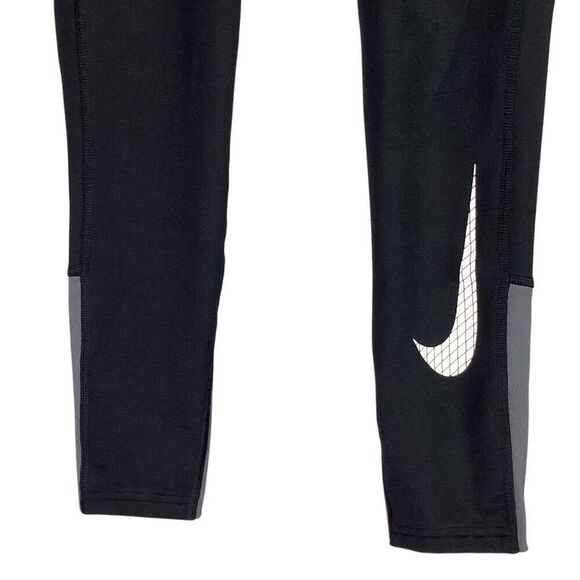 Nike Pro Compression Pants Youth/Boys L Black Gray Dri Fit Staight Leg Tights - Picture 3 of 7